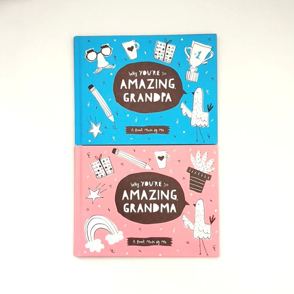 Set of 2 Amazing Grandma/Grandpa Fill-In Books NEW Gift